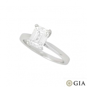 White Gold Emerald Cut Diamond Ring 1.50ct G/VS1 White Gold Emerald Cut Diamond Ring 1.50ct G/VS1